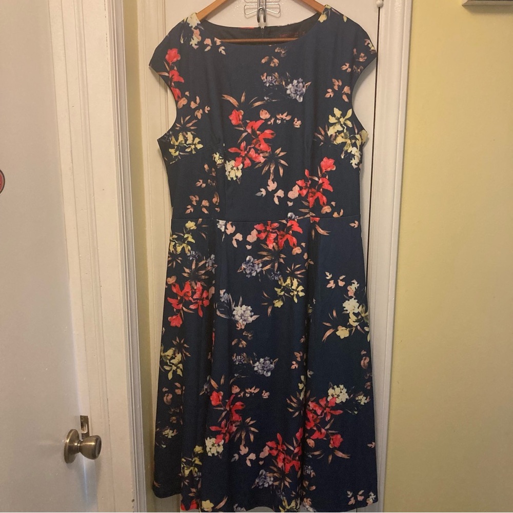 Navy Floral Dress